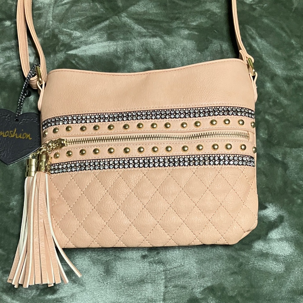 Pink imashion guilted cross body bag NWT
